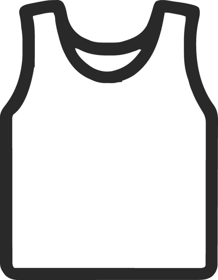 tanktop icon illustration outline stroke minimalist black line vector
