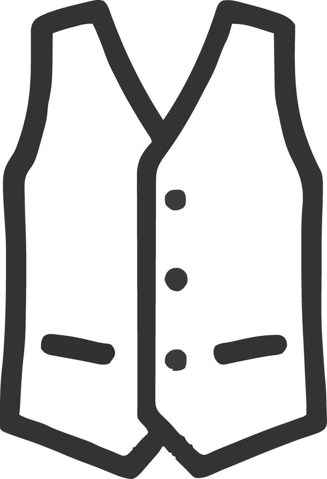 vest icon illustration outline stroke minimalist black line vector