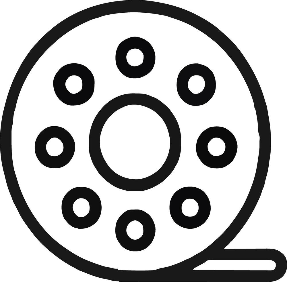 Bobbin icon illustration outline stroke minimalist black line vector