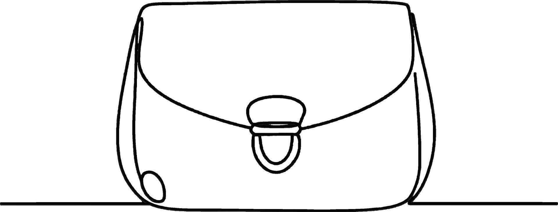 Purse elegant for party Minimalist line art hand drawn outline stroke vector