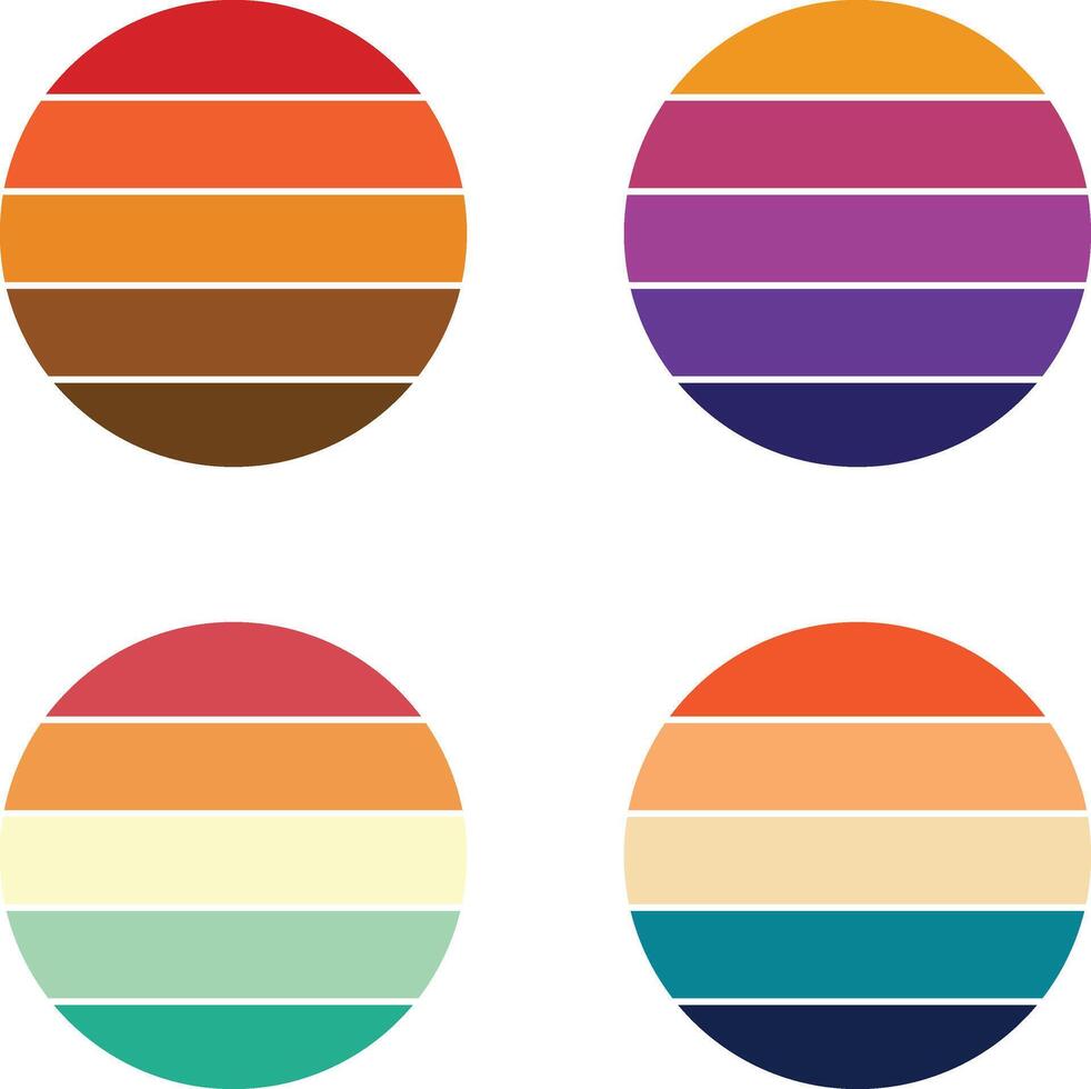 Warm Sunset Colors Bundle for Digital Design vector