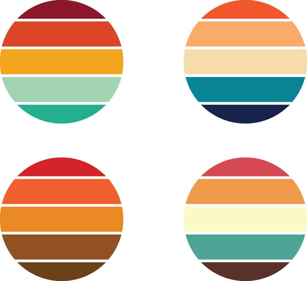 Abstract Sunset Background Set with Stripes vector