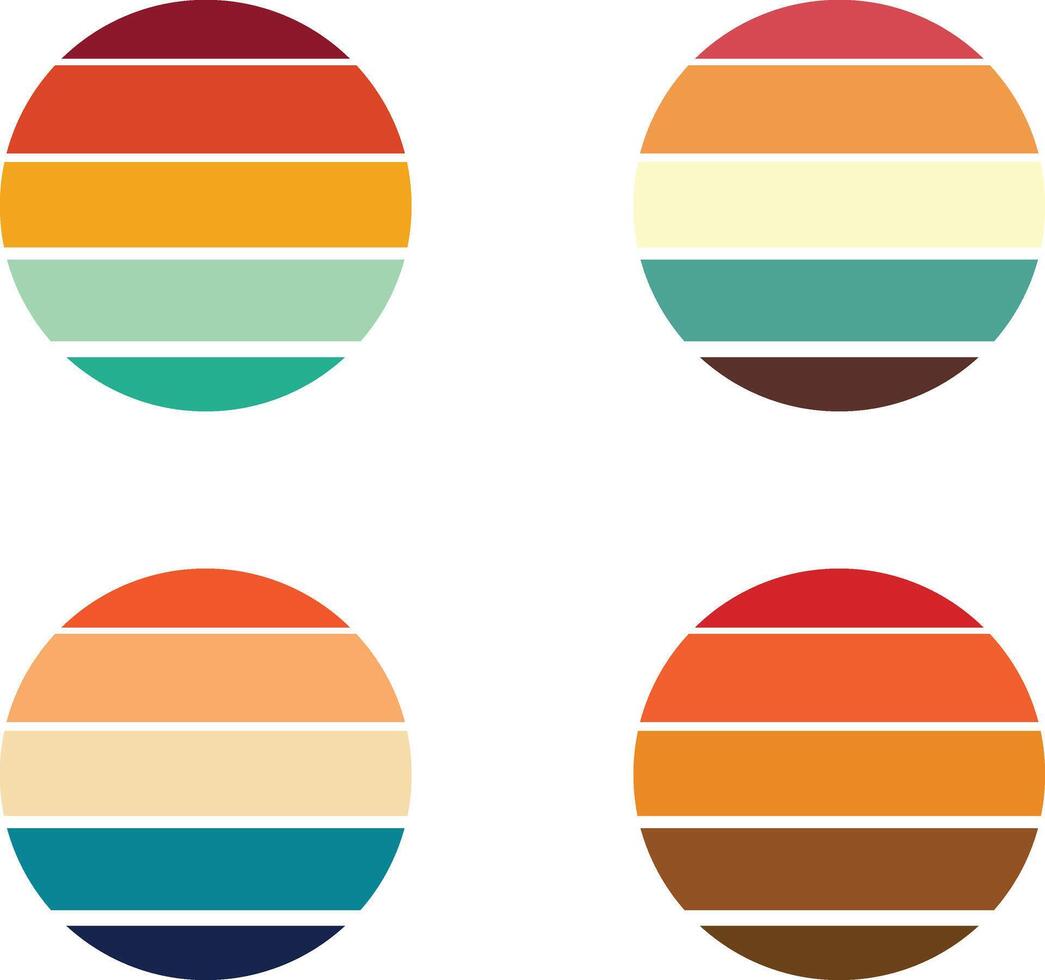 Bright Gradient Sunset Scene Bundle for Design vector
