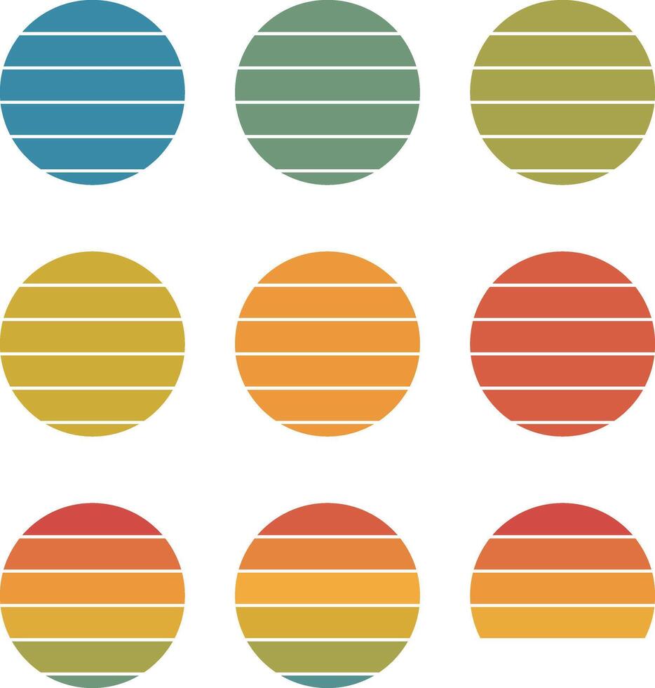 Colorful Sunset Background Bundle for Presentations vector