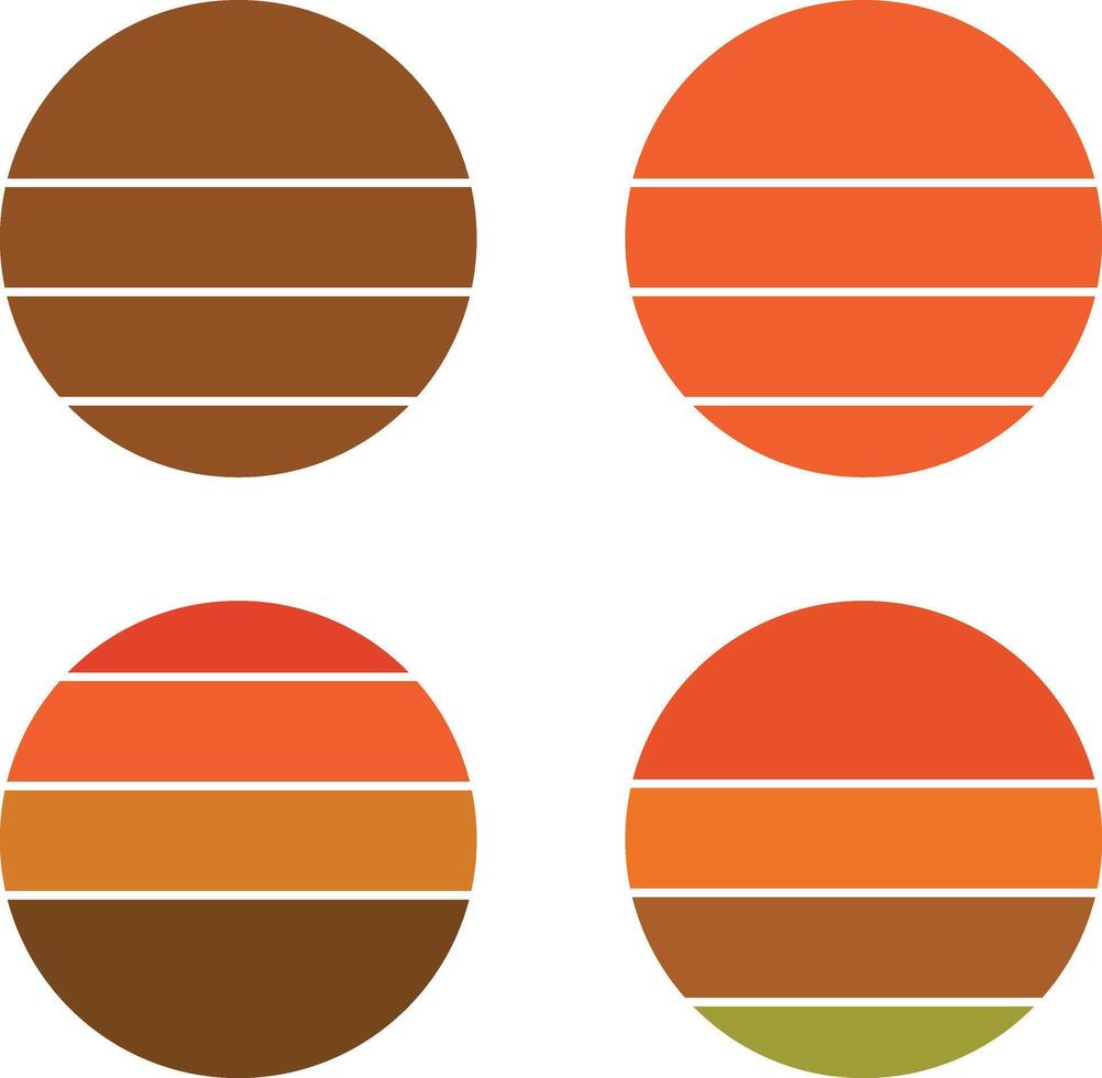 Sunset Landscape Set with Bright Gradient vector