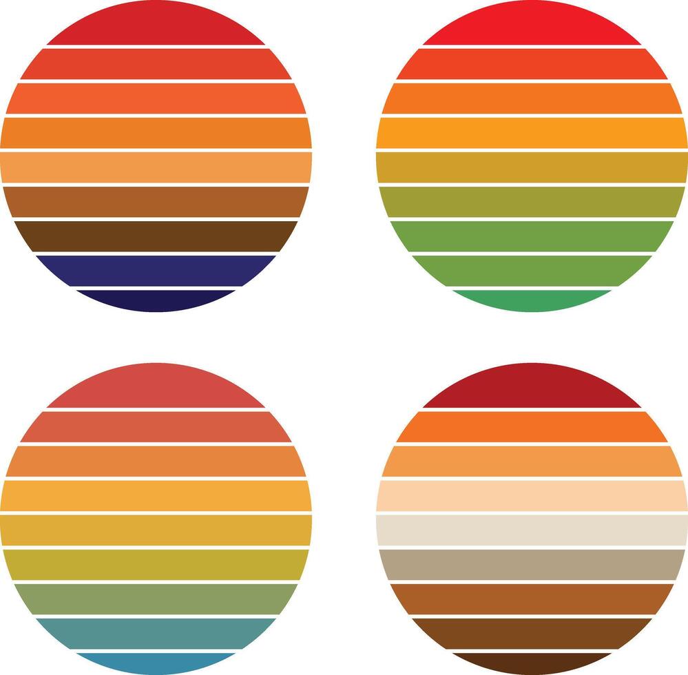 Colorful Sunset Illustration Bundle for Artwork vector