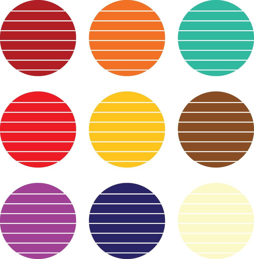 Sunset Sky Set with Bright Horizontal Bands vector