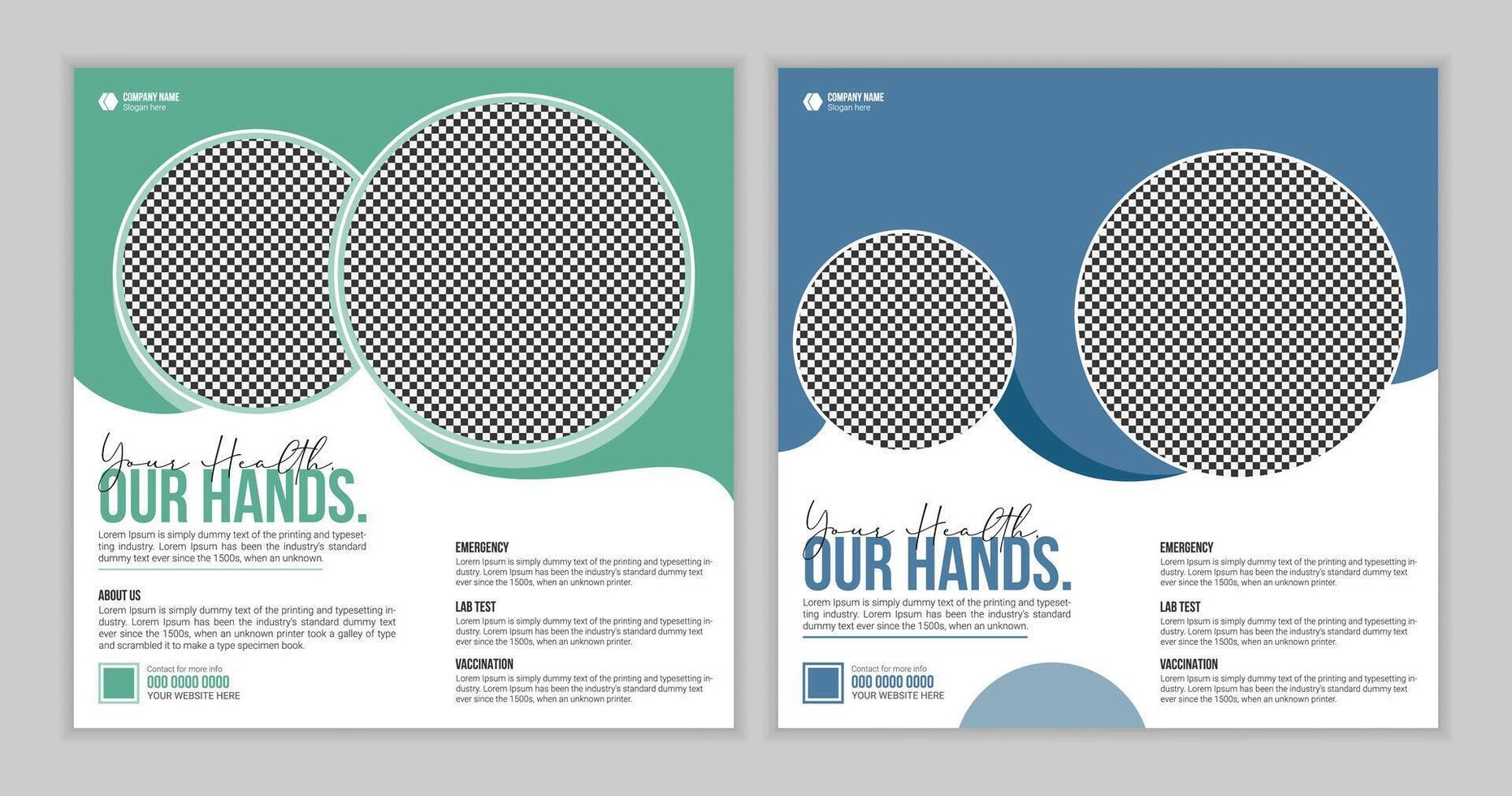 Medical healthcare center social media post template. Healthcare social media banner design vector