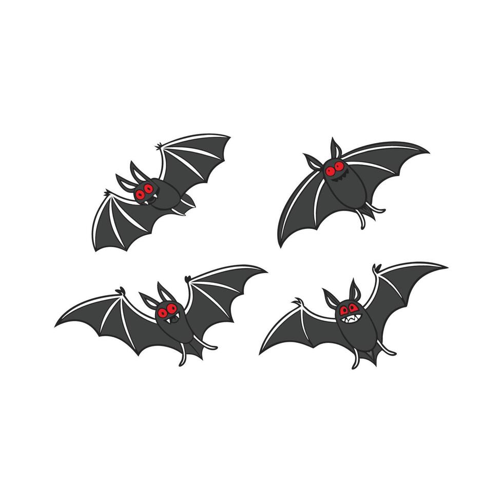 Spooky Bats Silhouettes Versatile Halloween Graphics Collection vector