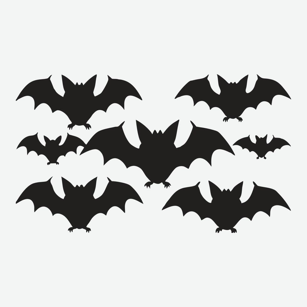 Spooky Bat Silhouettes, Halloween Graphics Collection vector