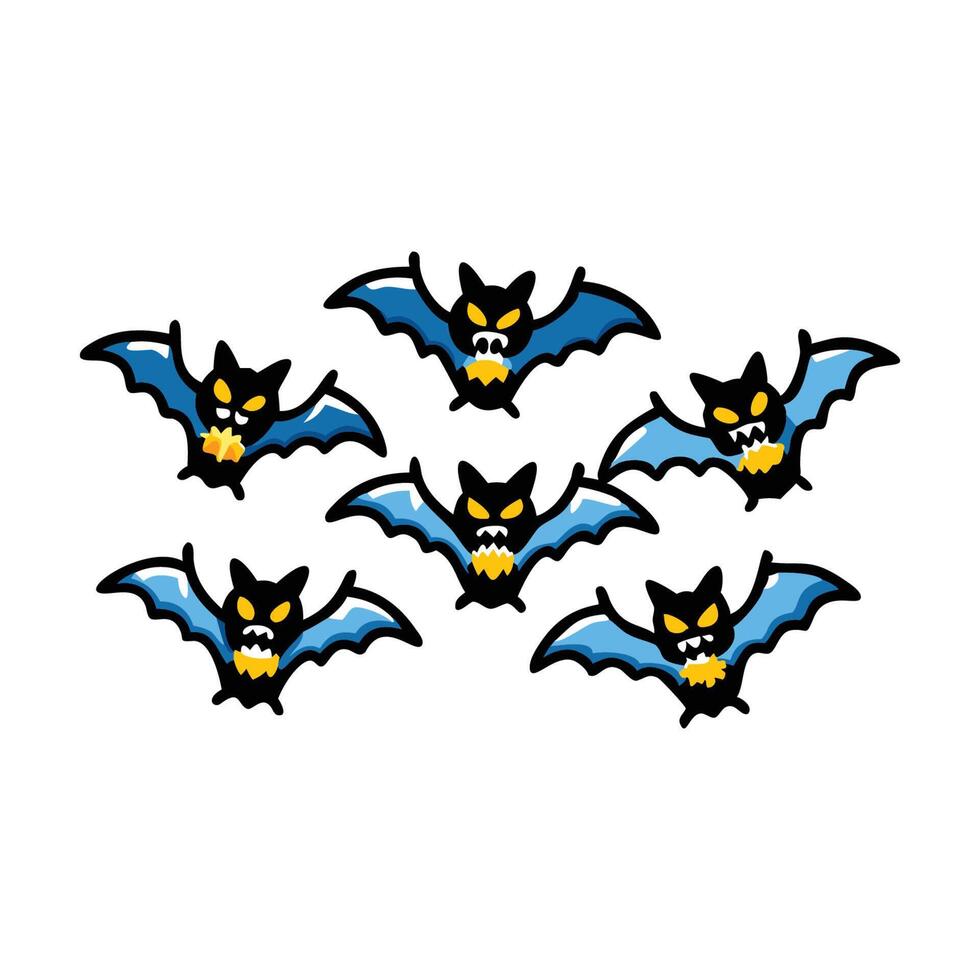Spooky Bat Silhouettes, Halloween Bats Graphics Collection vector