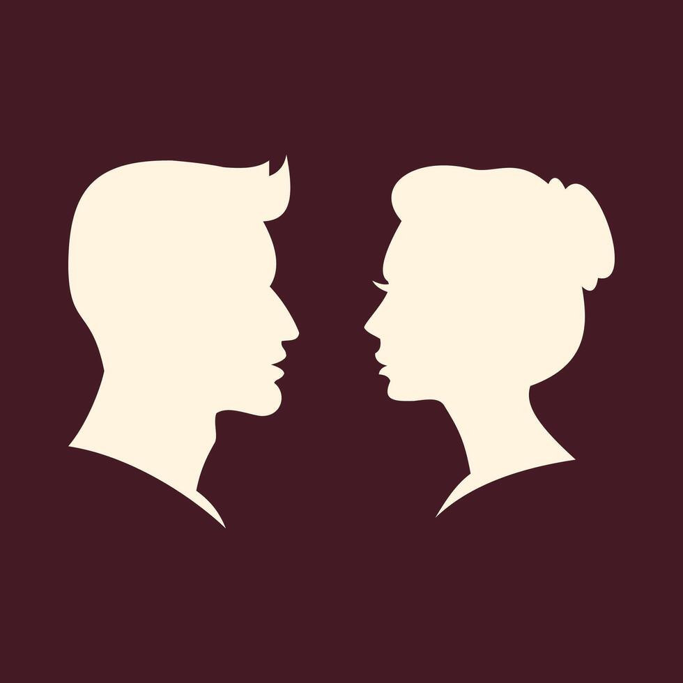 Man and Woman trendy art design knockout amazing colorful useful illustration vector