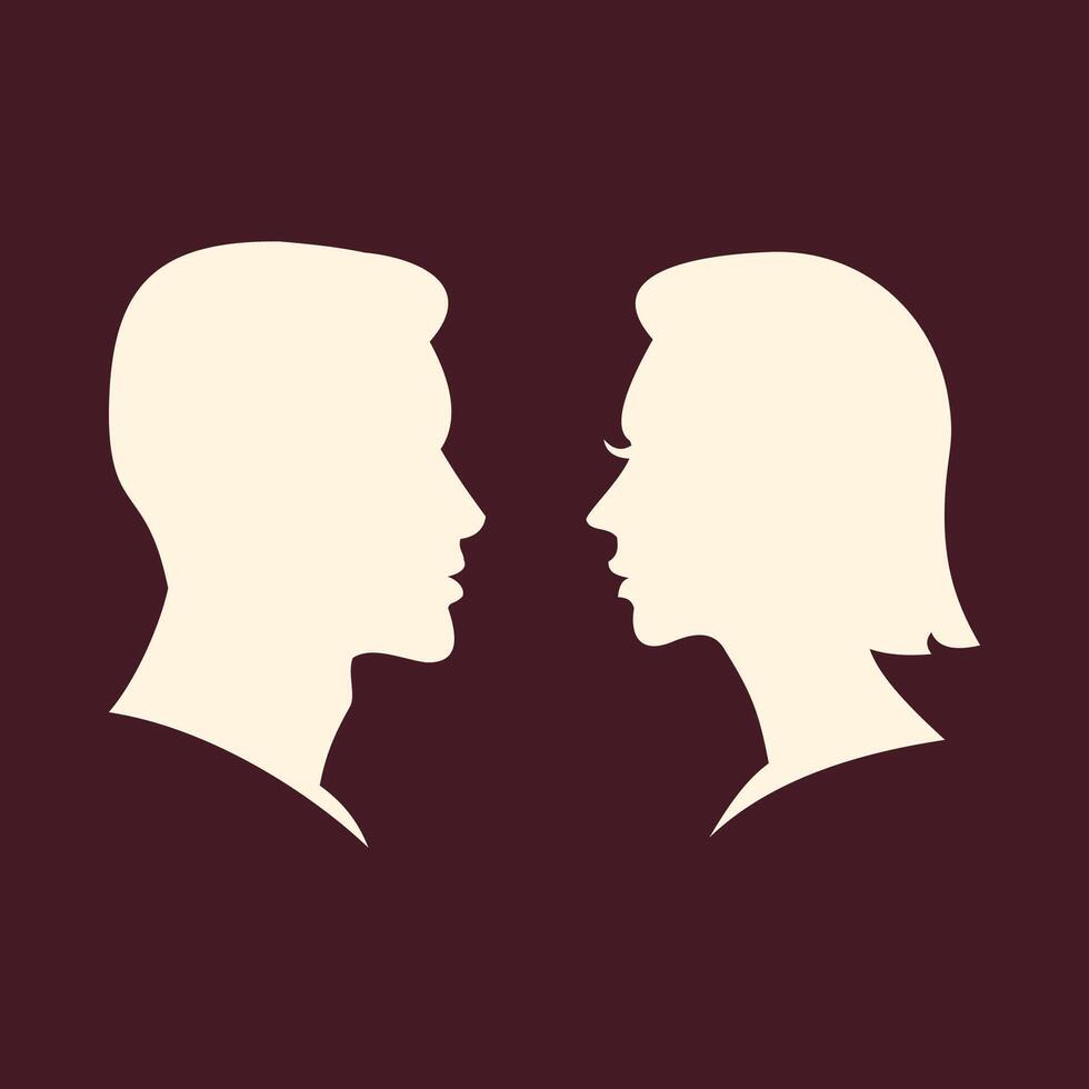 Man and Woman face trendy art design pleasant amazing colorful useful illustration vector