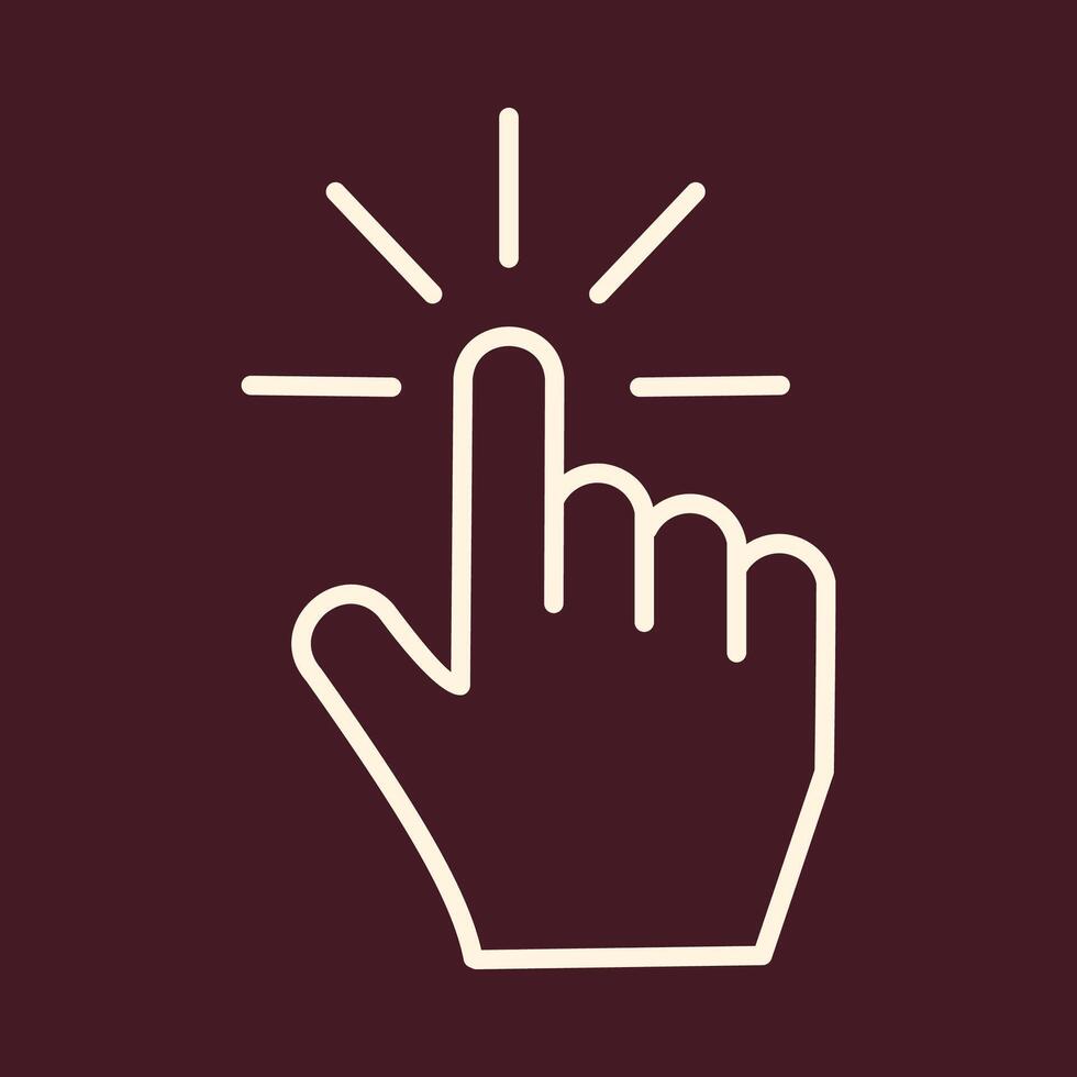 Hand click trendy art design knockout amazing colorful useful illustration vector