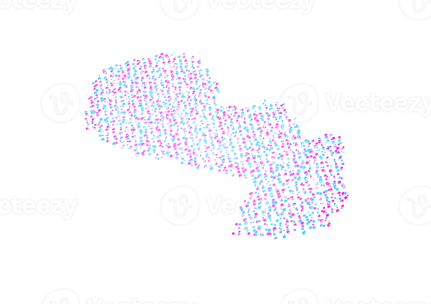 Illuminated Paraguay Digital Data Map Pink And Blue Neon Glowing Particles 3D Illustration png
