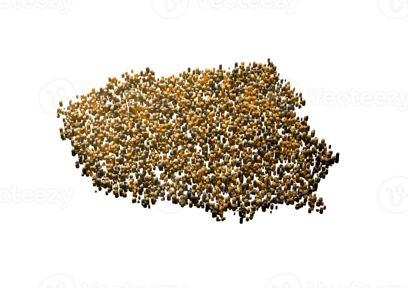 Poland Map Made Of High Quality Premium Golden Metallic Copper Brass Pillars 3D Illustration png