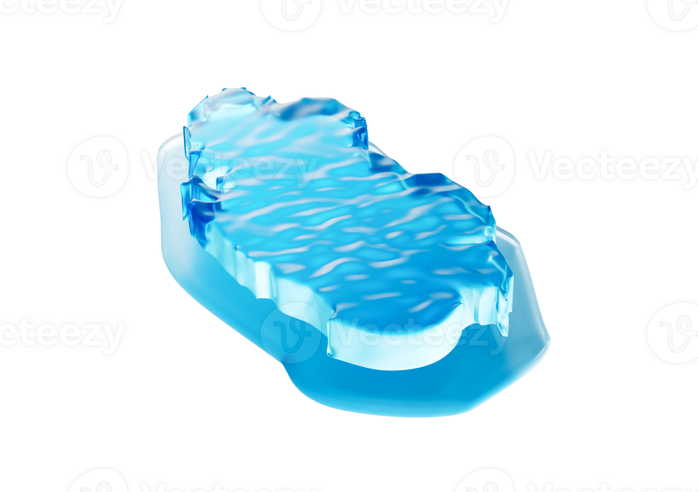 Water Ice Map Of Qatar Global Warming Melting Glacier In Deep Ocean Blue Water 3d Illustration png