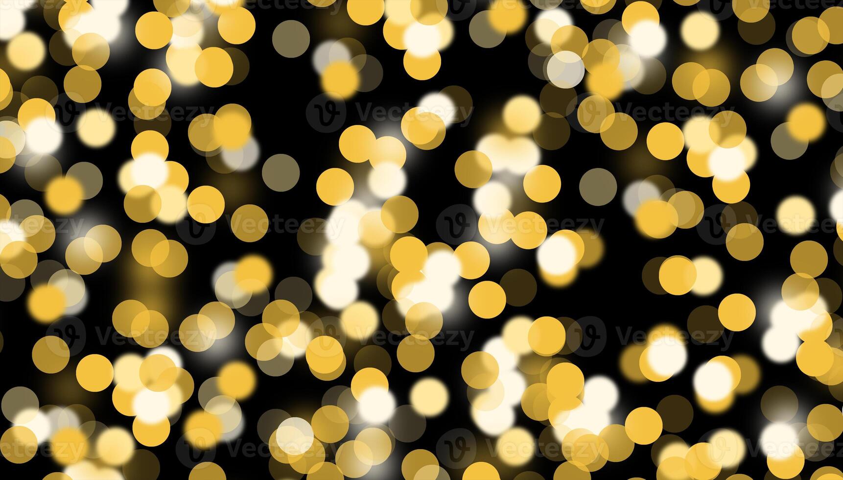 Electric bokeh lights in a dark, festive atmosphere, with golden and orange spheres shimmering. photo