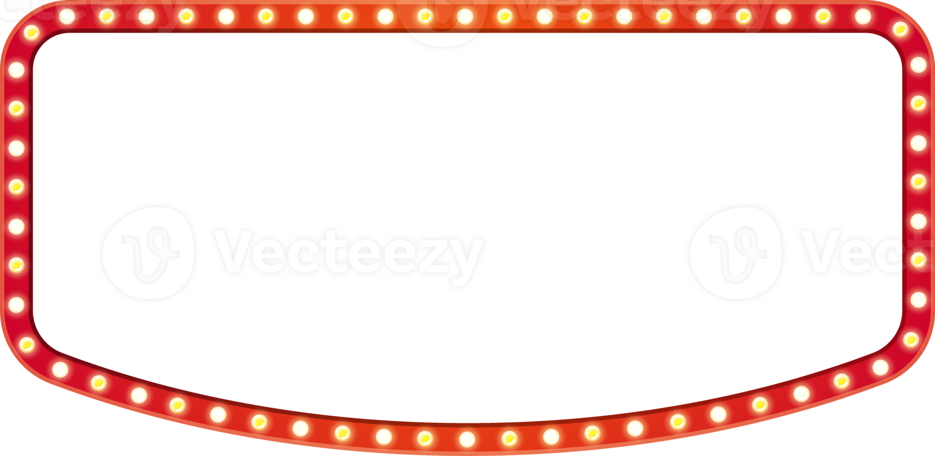 Vintage Billboard with Electric Bulbs. Isolated Element png