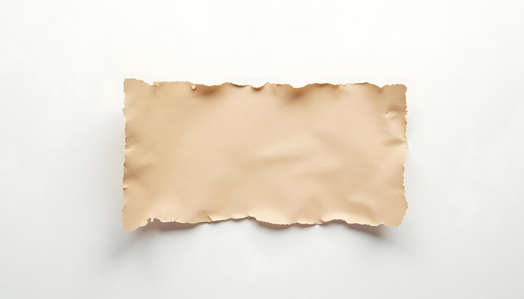 Aged parchment paper with burnt edges isolated on white background Descriptive image by you Generated using AI photo