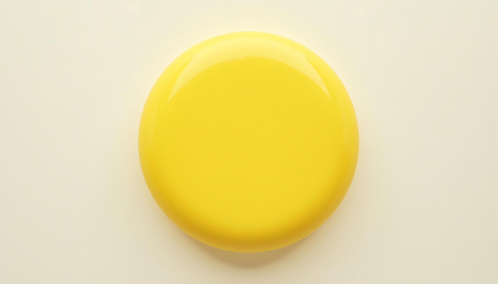 Bright yellow round object on light surface minimalistic design vibrant color art concept Generated using AI photo