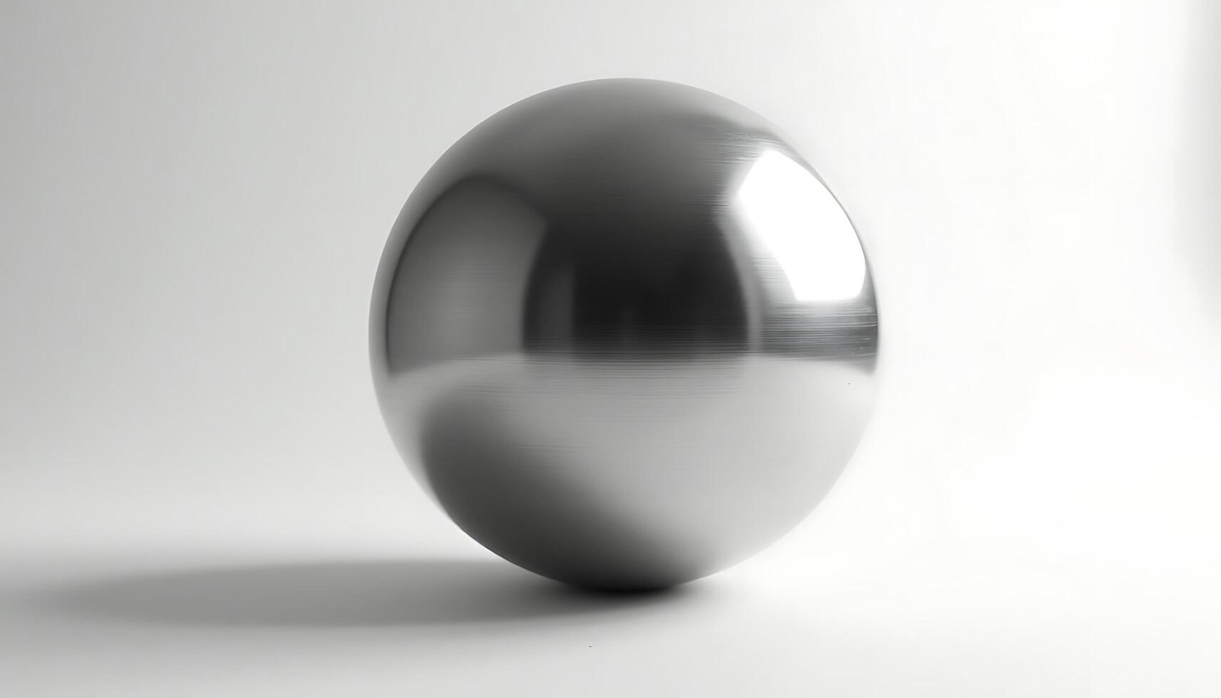A shiny reflective metallic sphere casting soft shadows in bright lighting environment Generated using AI photo