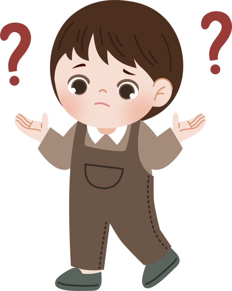 boy confused with question mark png