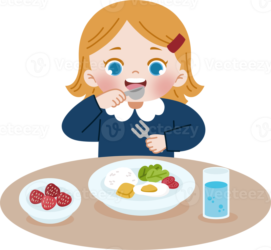 girl eating meal png