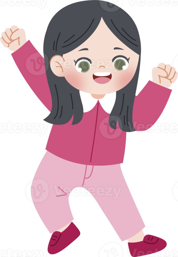 girl jumping and happy png