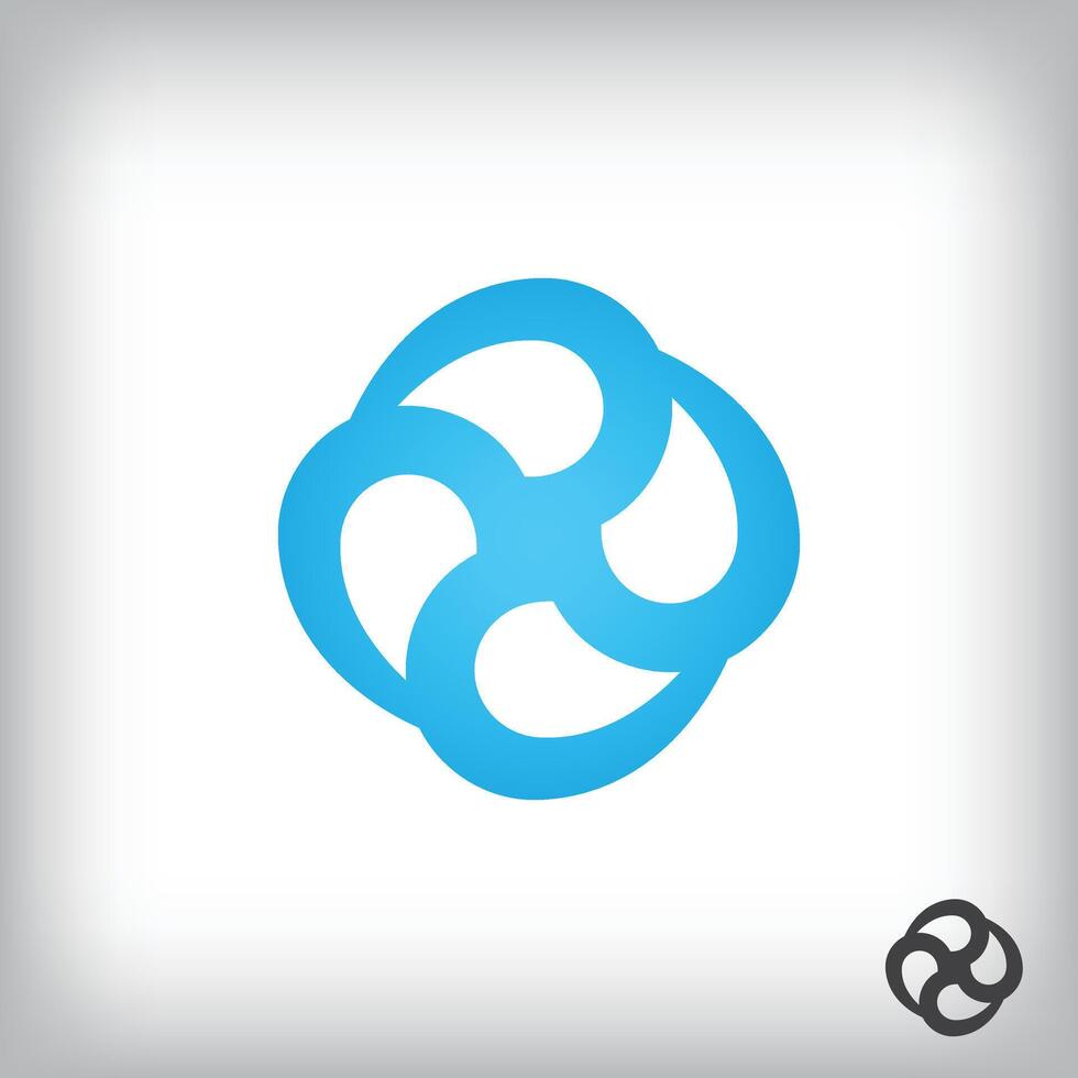 Spin shape simple logo design. vector