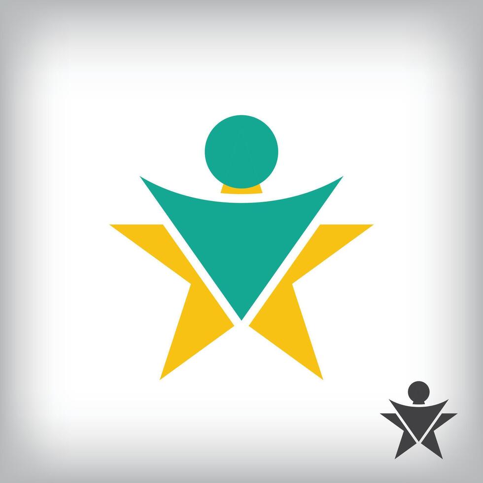 People star success, leader logo design template illustration. Identity design for company. vector