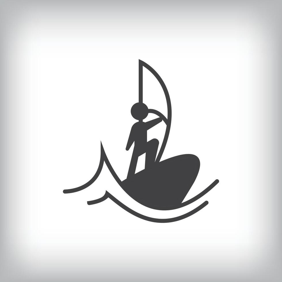Surfing people logo design template illustration. Identity design for company. vector