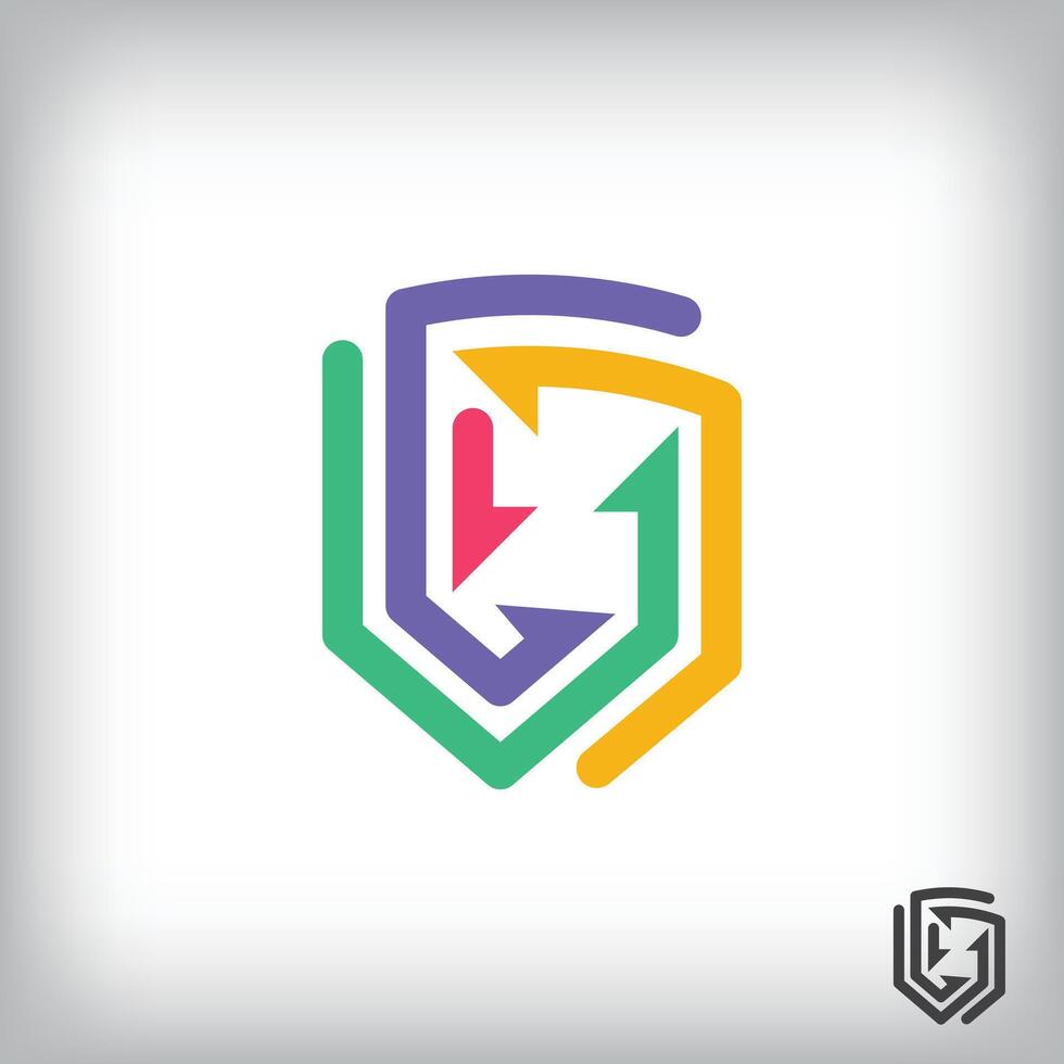 Creative protection loop arrows simple logo design. vector