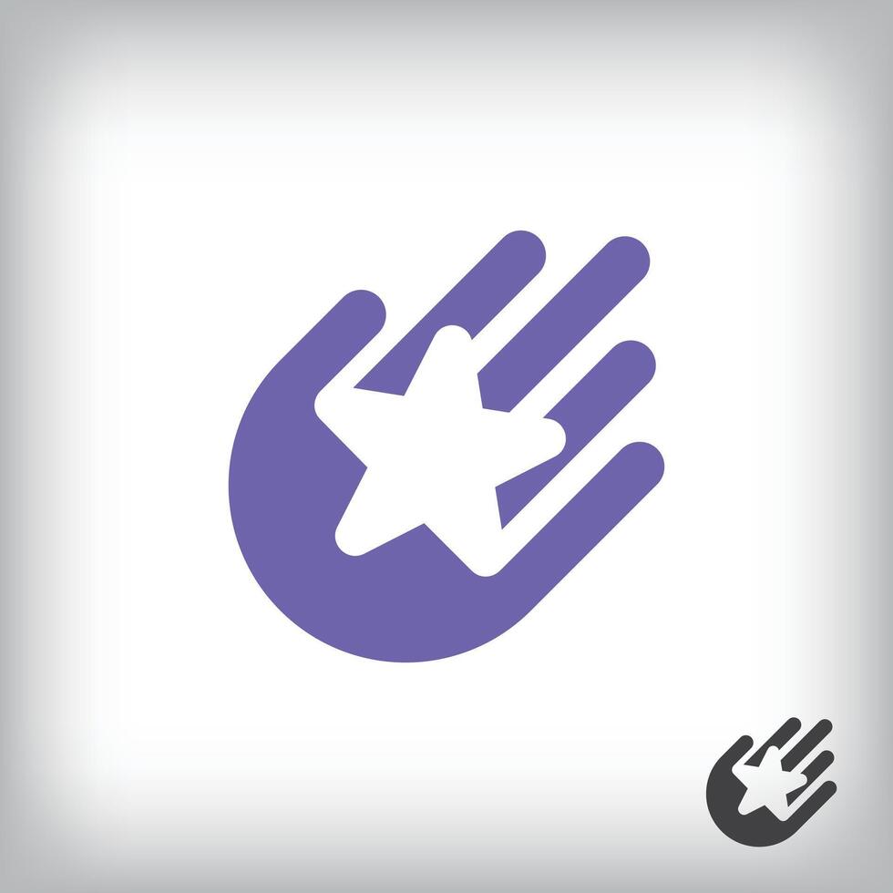 Creative hand star simple logo design. vector