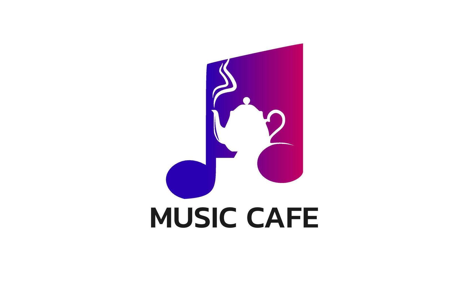 Music Cafe Custom Design Logo Template vector