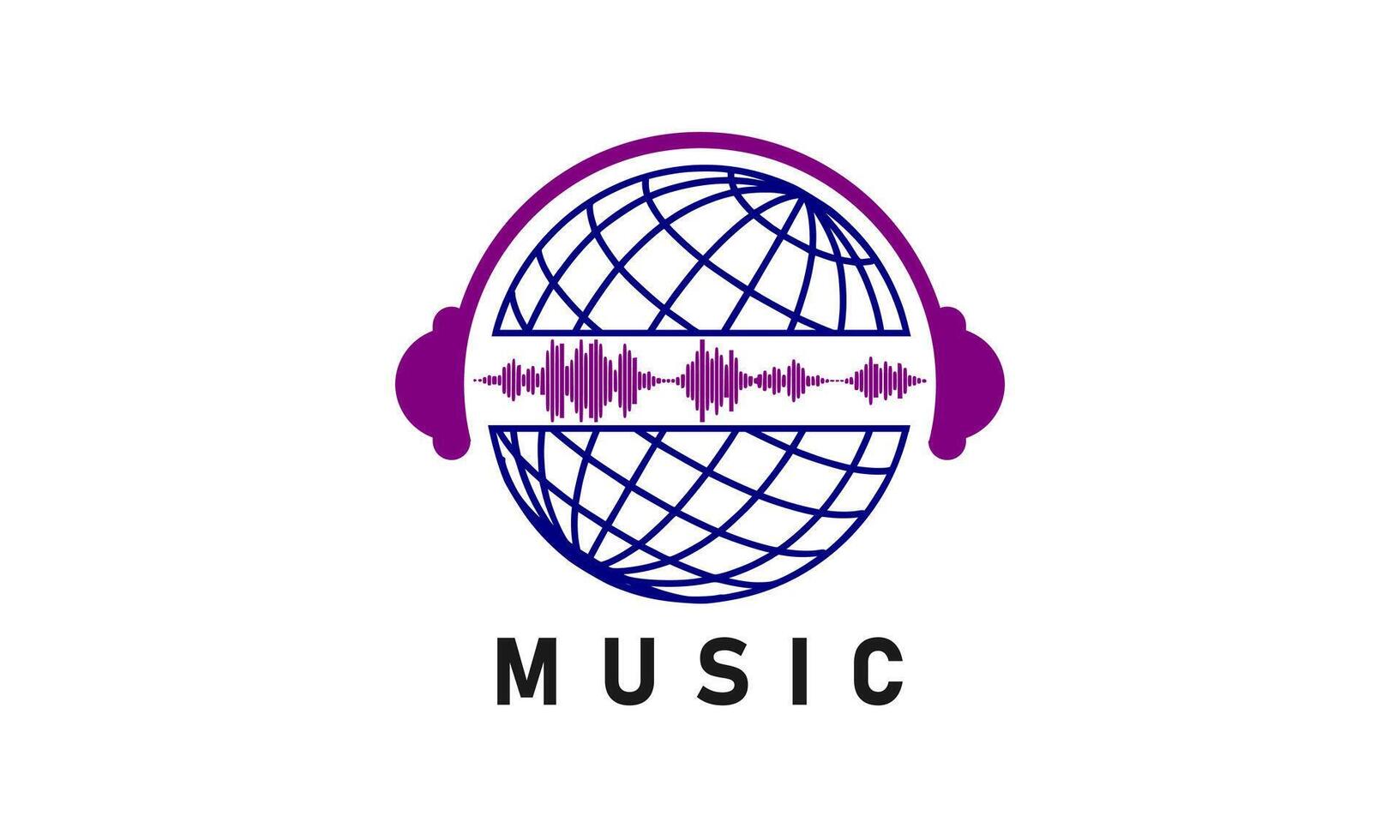 Globe Music Creative Logo Design Template vector