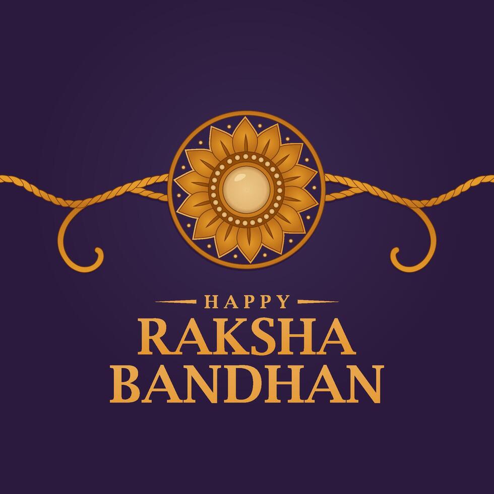 Raksha Bandhan greeting card. Rakhi celebration in India vector