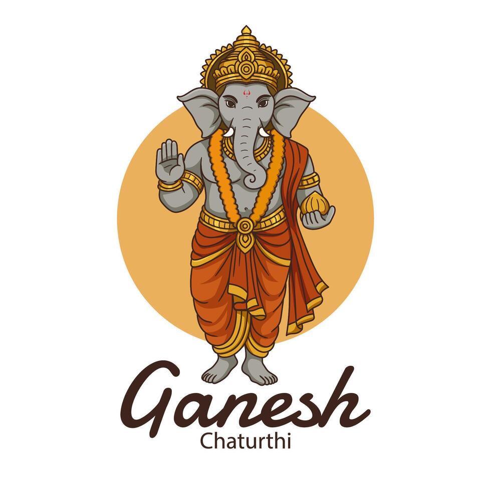 Happy Ganesh Chaturthi Golden festival vector