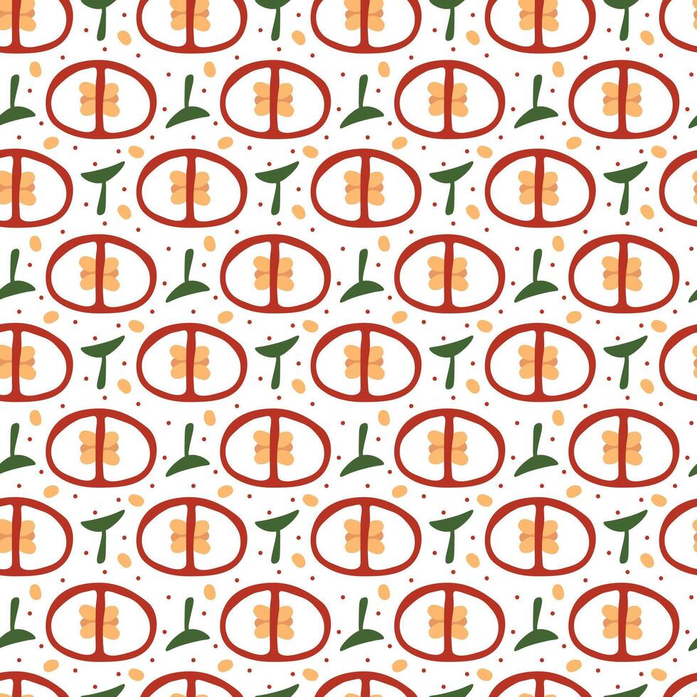 Fresh vegetable hot spicy peppers slices background. Seamless red hot pepper pattern slices vector