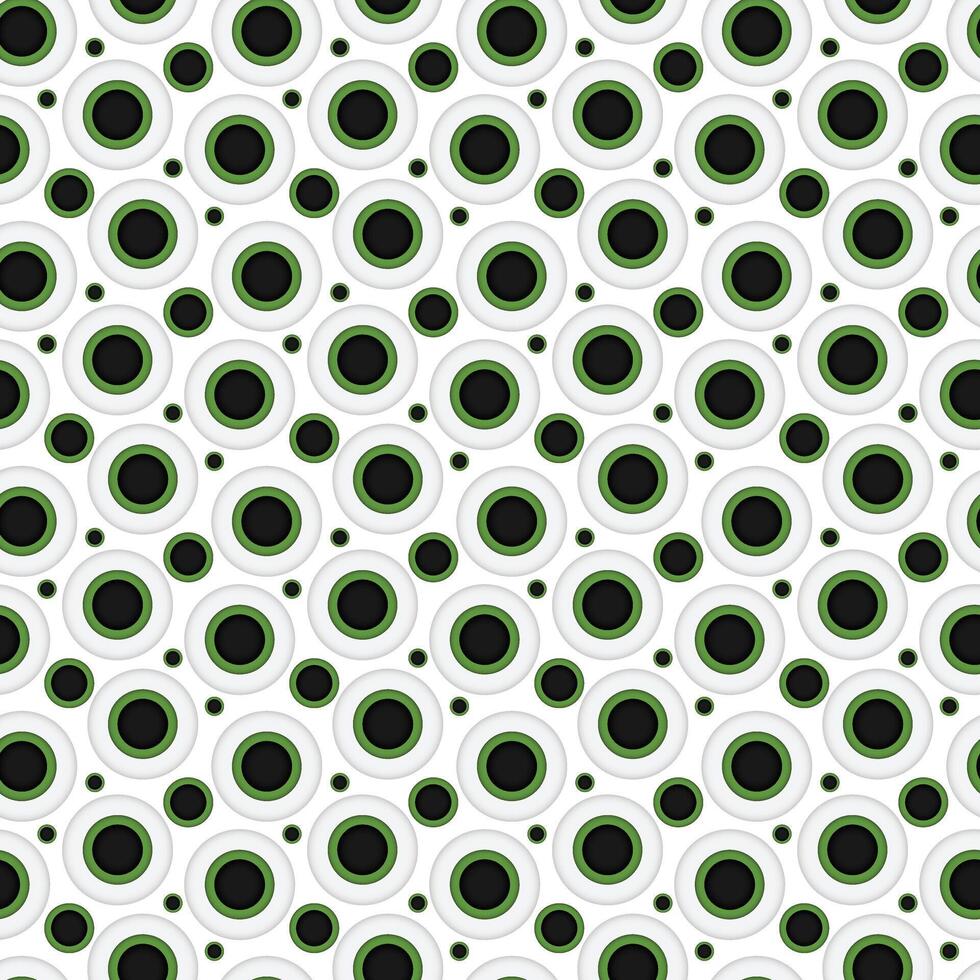 Seamless weird round eye pattern with bold vision and black pupils for background vector
