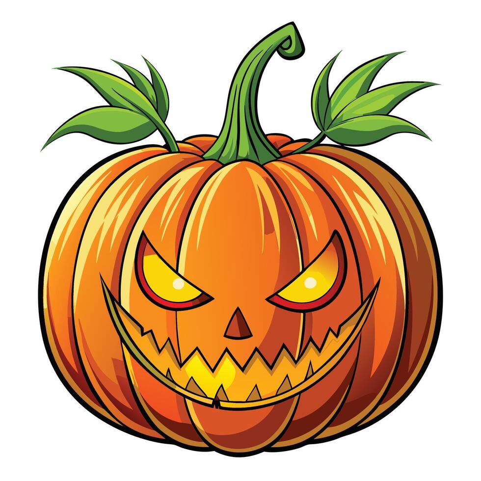 Halloween Pumpkin Ghost Illustration Full Moon Night vector