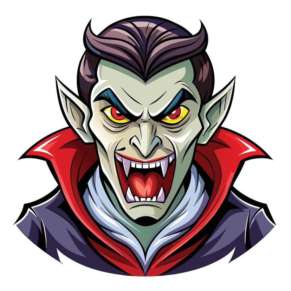 Halloween Dracula Vampire Full Moon Night Illustration cartoon vector