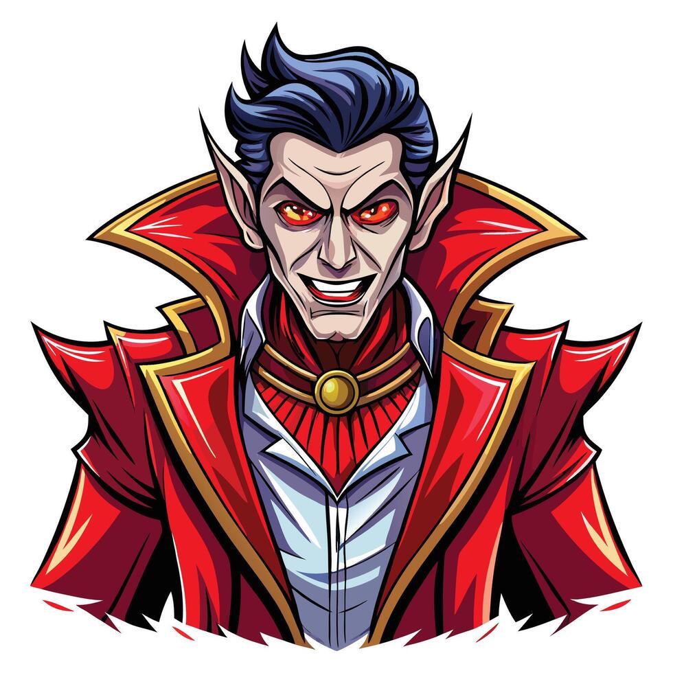 dracula cartoon character Halloween Dracula Vampire Full Moon Night Illustration vector