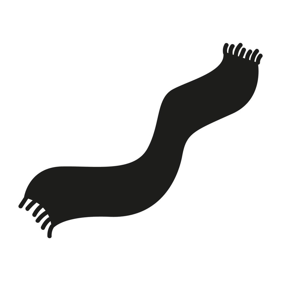 Knitted scarf silhouette. Cozy autumn accessory. cutting file vector