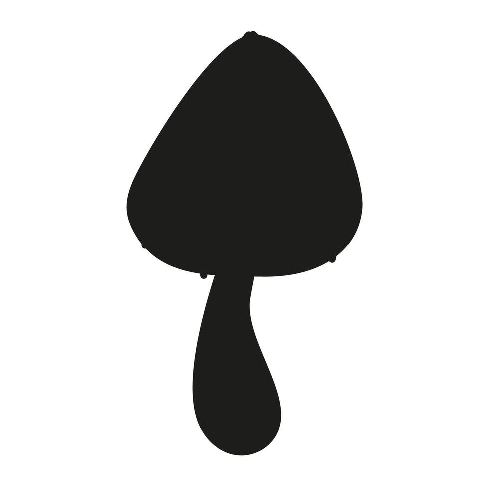 Mushroom silhouette. Forest toadstool glyph for laser cut. vector