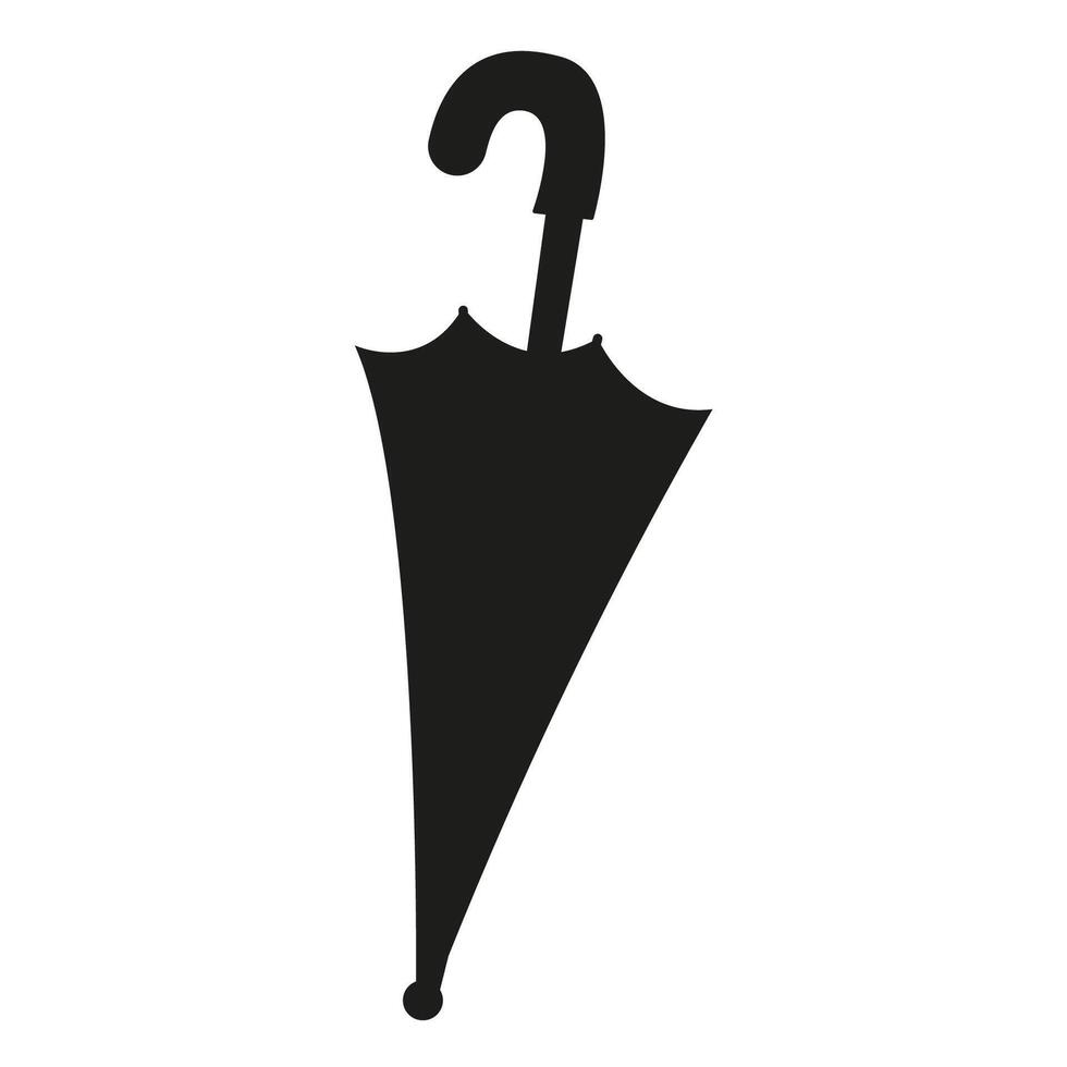 Closed umbrella silhouette icon. Folded umbrella glyph. illustration. vector