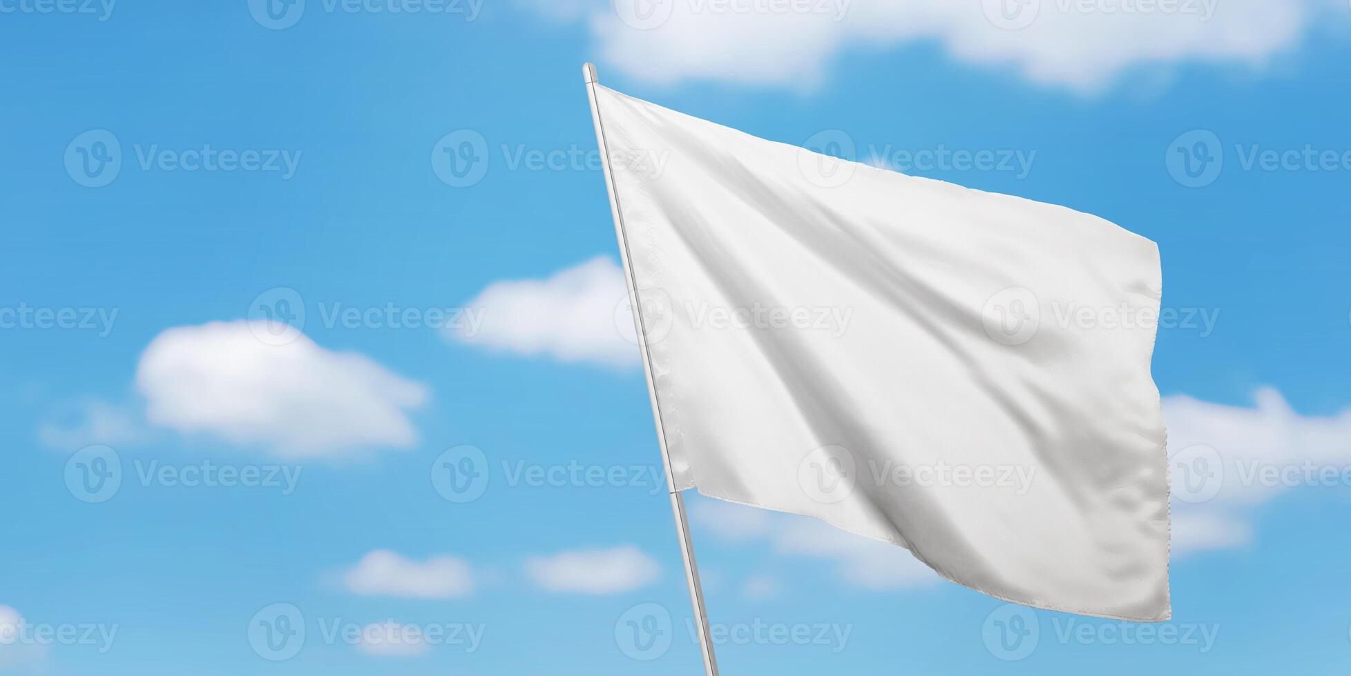 Clean flag on pole in bright weather, excellent for showcasing logo designs, or national symbols. Copy space photo