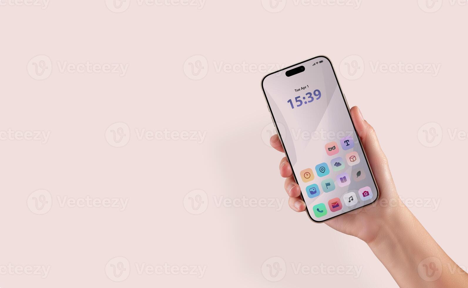 Minimalist smartphone screen with app icons on soft background, ideal for showcasing modern mobile UI and clean digital aesthetic photo