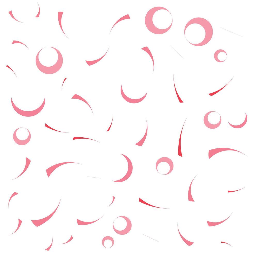Abstract Composition of Pink Shapes on White vector