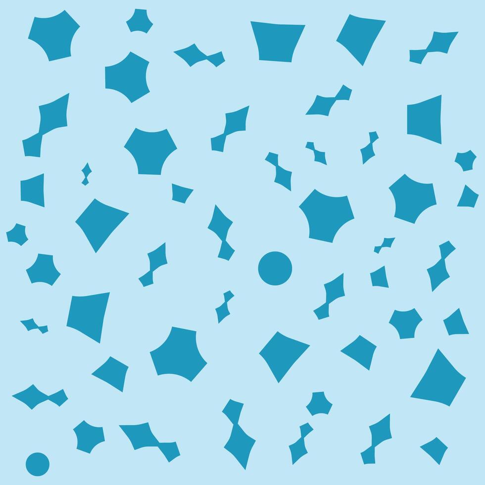 Scattered Cyan Geometric Shapes on Light Blue vector